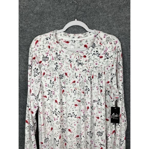 Aria Women’s Long Sleeve Stretch Velour 44" Sleepwear Nightgown, Size XL 16-18 - Picture 2 of 12